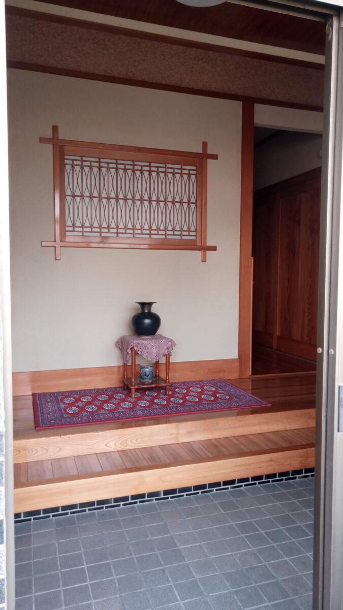 Entrance area of a typical Japanese home